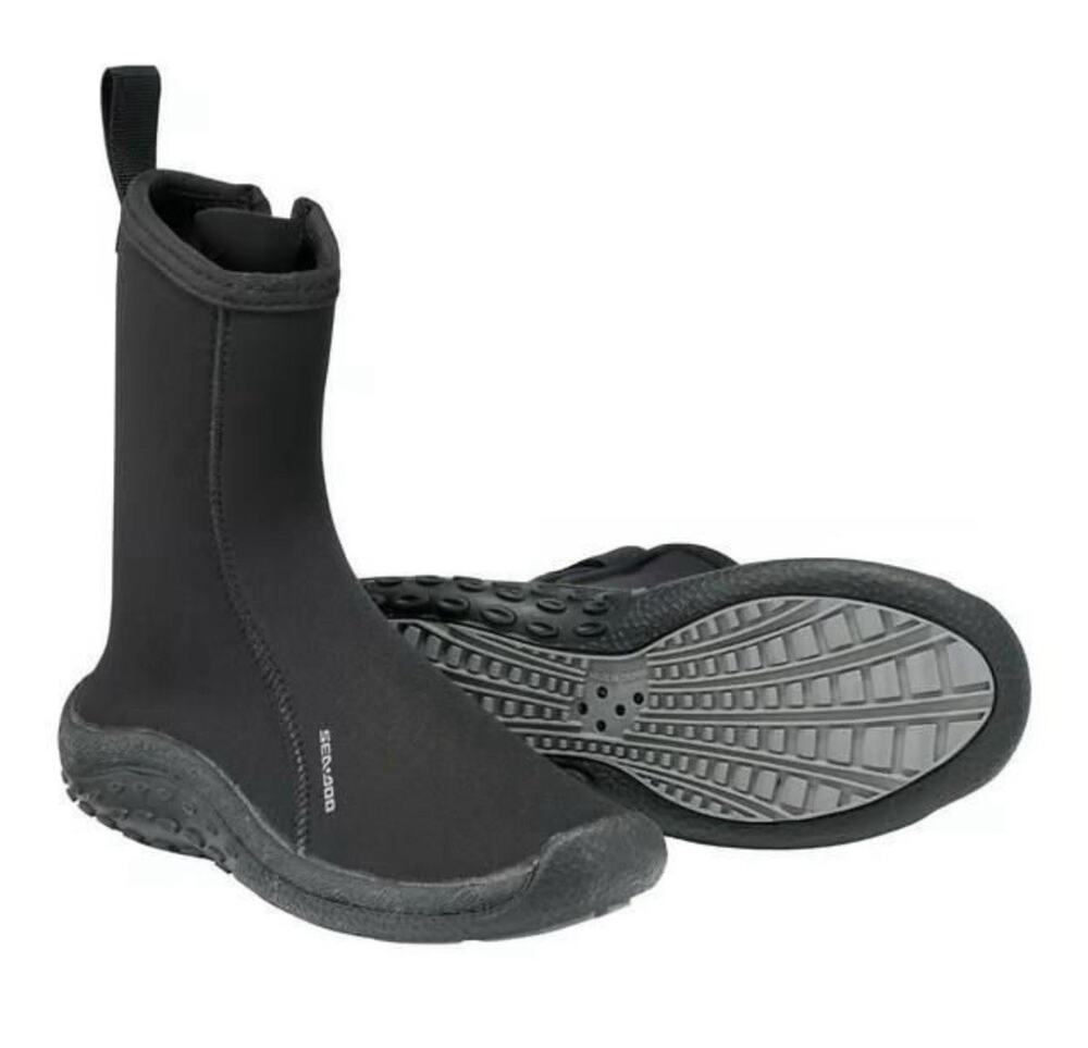 Sea-Doo 5mm Neoprene Water Boots Black Side Zip Unisex Men’s 8 / Women’s 9